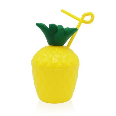 China Viable Bpa Free 300ML Pineapple Juice Plastic Cup Cute Pineapple Cup for sale