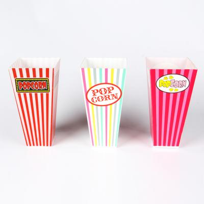 China Customized High Quality Microwavable Logo Plastic Popcorn Bucket And Popcorn Box for sale