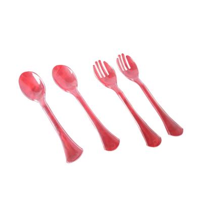 China Disposable high quality cheap custom salad spoon and plastic fork set for sale