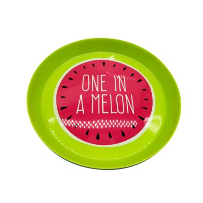 China Disposable custom logo round stackable plastic serving tray, for sale