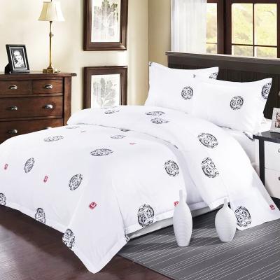 China Queen Size 200tc Egyptian Cotton Nondisposable Sheet Printed Bedding Set for sale