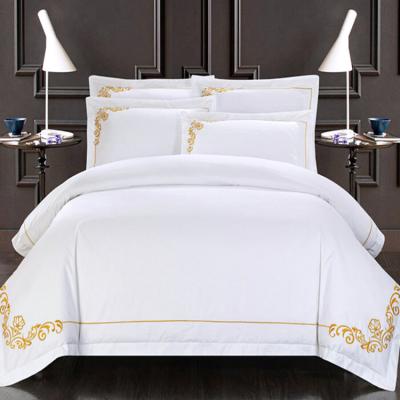 China Nondisposable Wholesale Luxury Five Star Hotel Embroidered Bed Linen in Bedding Duvet Cover Sets for sale