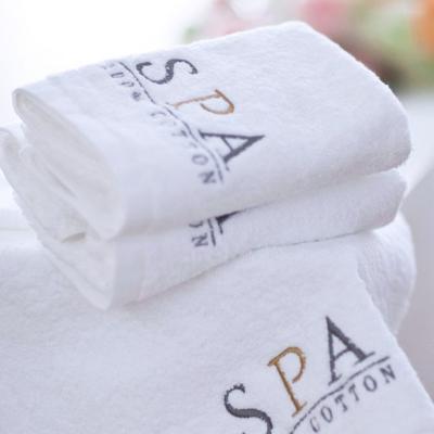 China Sustainable Custom Luxury Hotel Hand Towels Gift Spa Plain White 100% Cotton Textile for sale