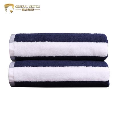 China JR026 21S Large Size Absorbent Cotton QUICK DRY Towel 100% Striped Pool Towels Beach Towel for sale