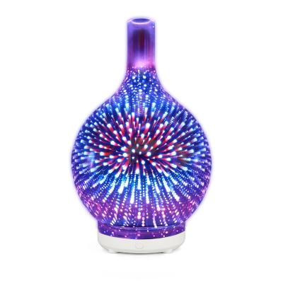 China 100ML Space Evaporative Personal Air Humidifier USB Aroma Oil Diffuser RV LED Fragrance Diffuser Mini Lamp Firework Glass Light for sale