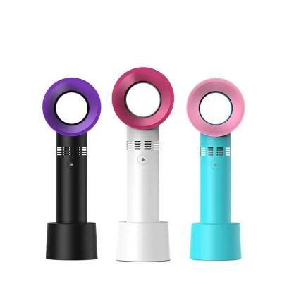 China 2021 New Designed Low Noise Lightweight 2000mAh Mini Eyelash Dryer USB Rechargeable Bladeless Portable For Desktop Handy Fan for sale