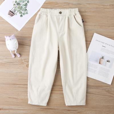 China Hip Hop 2021 Boys Pure Color Woven Pants Trousers Spring and Autumn Children's Pants Fashionable Korean Girls Casual Pants for sale