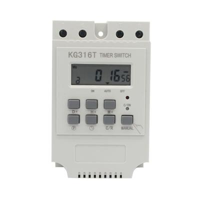 China HOLSO Industrial KG316T 30A 28times on second din rail digital timer weekly programmable switch can control water pump 220V 50HZ LCD for sale