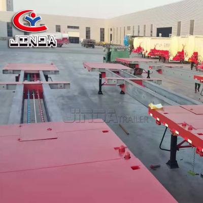 China Jinda Direct Supplier Export 60Tons 80 Axles Extendable Flatbed Trailer Three Tons Truck Trailer For Sale for sale