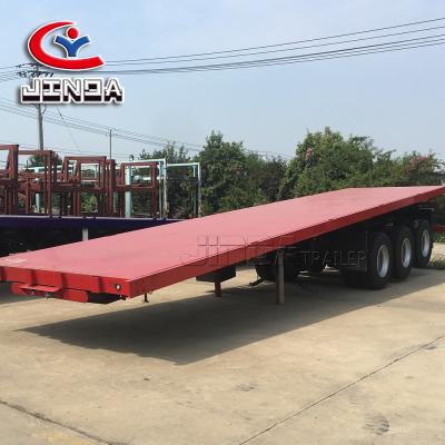 China Truck trailer factory export 20FT flatbed trailer with container lock 48ft container trailer 3 axle flatbed trailer for sale for sale