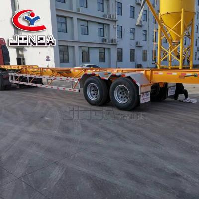 China Hot Sale Truck Trailer In Africa 3Axles 20ft 40ft Skeleton Container Trailer Gooseneck Container Trailer On Stock for sale