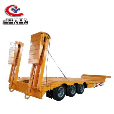 China China manufacturer JINDA truck trailer 2-4 axles low bed trailer 30ton widely semi used lowboy semi trailer for sale for sale