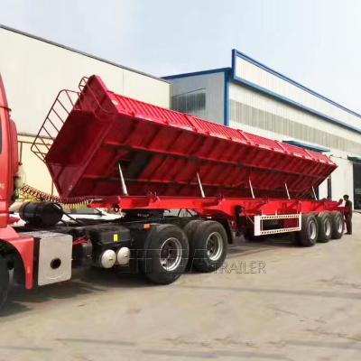 China Truck Trailer Hydraulic Side Dump Semi Trailer Tipper 3 Axle 30Ton 40Ton 40ft Tipper Trailer for sale