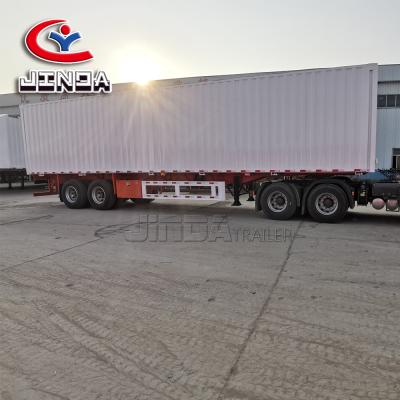 China Truck trailer Jinda Direct Factory 3Axles 40FT container trailer cargo van wing trailer for sale for sale