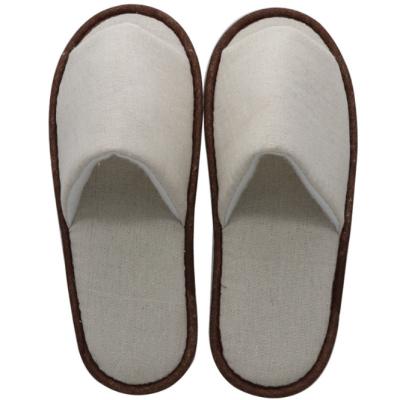 China Exquisite Disposable Canvas Toe Eco-Friendly Closed Open Open Toe Cotton Amenities SPA Hotel Eco-Friendly Biodegradable Slippers for sale