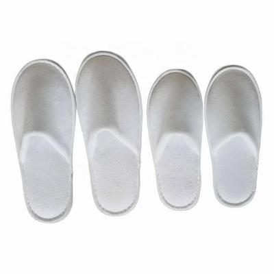 China Hotel Spa Airline Hospital Travel Customized Disposable White SPA Slippers With Customized Logo Children And Adult White Velvet Hotel Slippers for sale