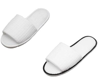 China Hot Waffle Toe Home Guest Open Slippers Hotel Spa Airline Hospital Travel Good Quality Sale Hotel Spa Slippers for sale