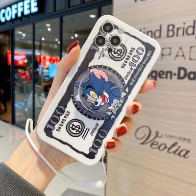 China Creative Phone Case Money Bracket Anti-fall 2021 Mirror Dollars With Lanyard Soft Mirror Phone Case for sale