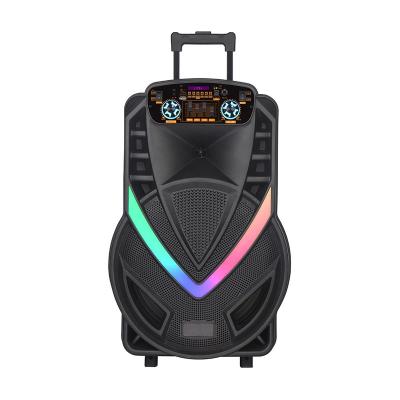 China DJ Bass Led Speakers Wholesale BT 5.0 LED Radio Blinking Light NDR Karaoke Portable Super Stereo Party Speaker Outdoor Wireless Cart Speaker for sale