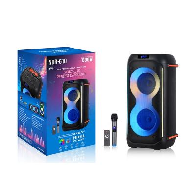 China Factory Bestselling 6.5 Inch Party Stock NDR-610 Dual LED Flashing Light PRO Portable Speaker With Led Light Partybox 710 for sale