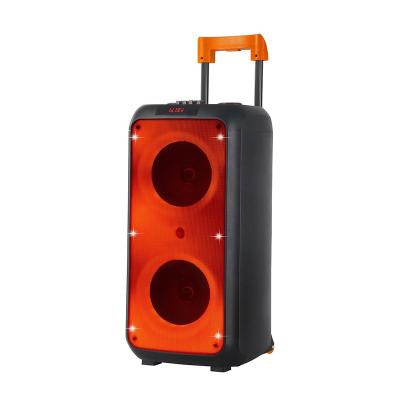 China Guangzhou RGB LED Flashing Light Full Double Lightweight Sound Box 8inch Stereo Audio KTV Speakers Outdoor Party Radio Speaker With Colorful Light for sale