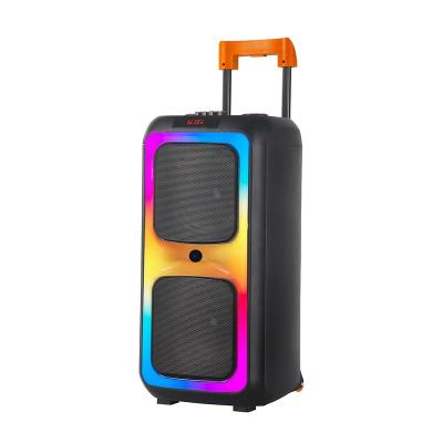 China LED 2022 Big Bass Subwoofer Box Wireless Trolley Portable Led Speakers Tooth Blinking Light Blue Speaker Party Audio System With Microphone for sale