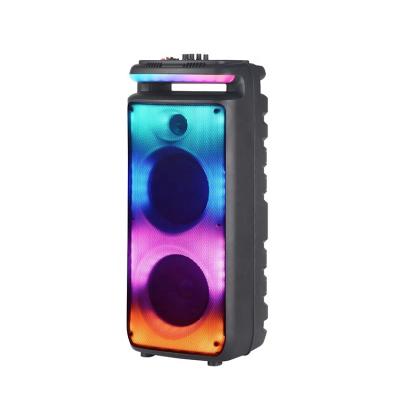 China Factory NDR-898 Professional Portable LED Flashing Light Party Speaker Box Stereo Audio DJ Running Karaoke Speaker With Colorful Light TWS for sale