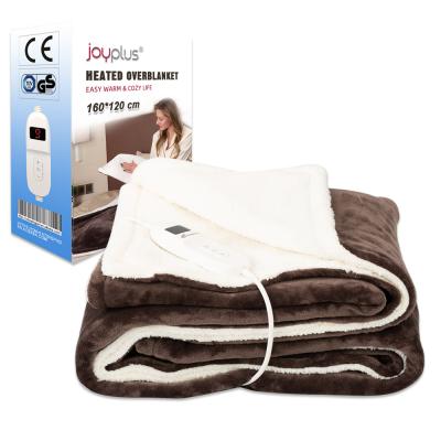 China 220V CE Therapy GS 160*120 Soft Plush Washable Double Side Electric Heating Blanket With Timer for sale