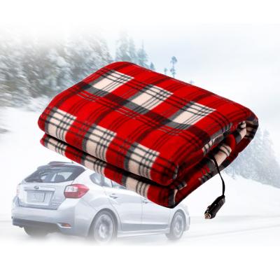 China Therapy 12V 24V Heated Fleece Blanket USB Electric Car Blanket for sale