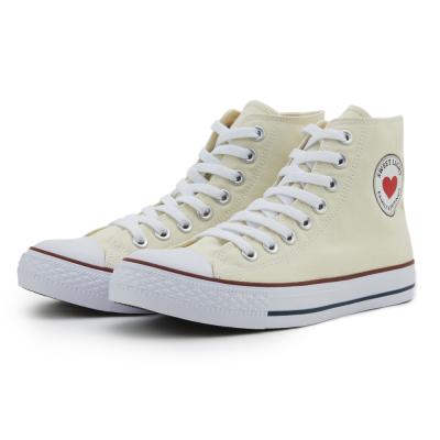 China Wholesale Custom Made Cheap Plain White High Top Canvas Shoes Anti-slippery For Men for sale