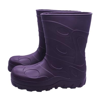 China Trendy Logo Anti-Slip Waterproof Lighet Weight Custom Made EVA Rain Boots Fashion for sale