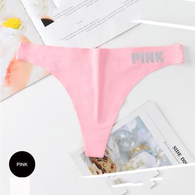 China Women's sexy bikini thongs high quality traceless waist lingerie underwear breathable hot sexy low ice silk for sale