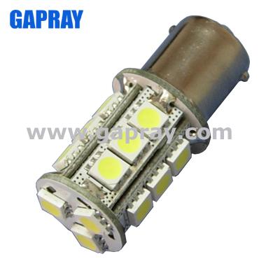 China Automotive 24V 12V 18SMD5050 1076 Double Touch Base Light Bulbs BA15D Base for sale