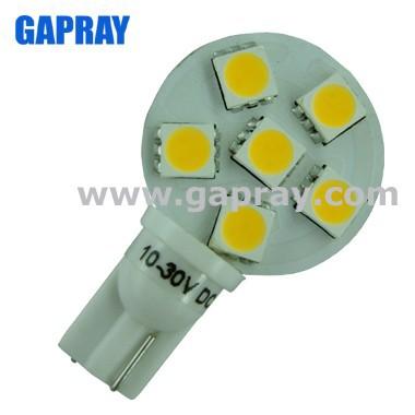 China Miniature 194 LED Map Light Bulb 6 SMD LED Disc Wedge Modification With Side Entry for sale