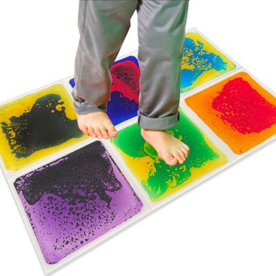 China Non-Toxic Training Material Non-Slip Wear-Resistant Sensory Kindergarten for Kids Gel Sensory Mat Educational Sensory Liquid Floor Tiles for sale