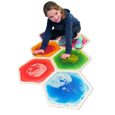 China Kindergarten Non-toxic Children's Sensory Liquid Floor Mat Eco-Friendly Sensory Education Gel Floor Tile for sale