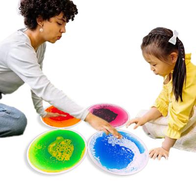 China Kindergarten Eco-Friendly Sensory Liquid Viable Sensory Training Materials Toys Vinyl Tiles Floor Kid Play Mat Waterproof for sale