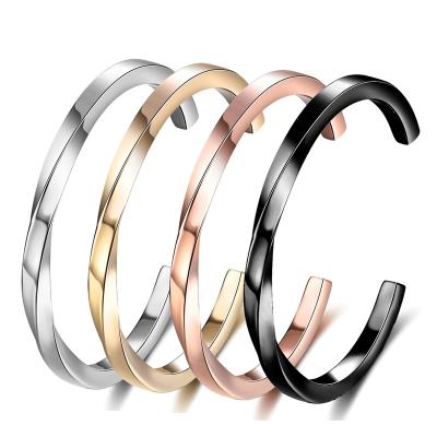 China New Arrival FASHIONABLE Gold Plated Twisted Engraved Letter Cuff Bracelet for sale