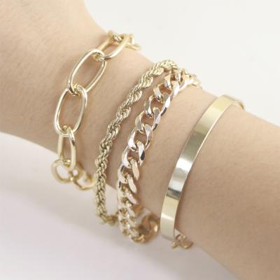 China FASHIONABLE new style alloy hot selling exotic geometric bracelet set jewelry for woman for sale