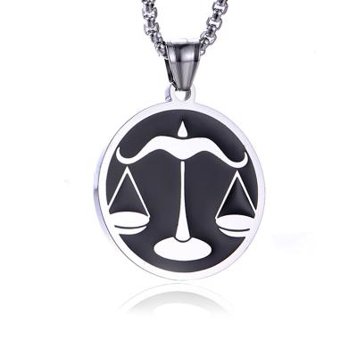 China Trendy Casual/Sporty 12 Zodiac Black Attributes Round Stainless Steel Necklace for sale