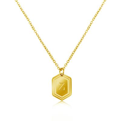 China FASHIONABLE 2021 Hot Selling 18K Gold Plated Stainless Steel 26 Capital Letter Initials Necklace for sale