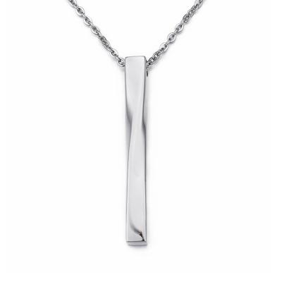 China Fashionable New Design Wholesale Customized Stainless Steel Gold Bar Necklace Engraved Pendant for sale