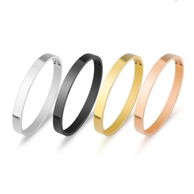 China Factory Direct Sale Fashionable Simple Stainless Steel Cuff Bangle 6MM Wide Bangle For Men for sale