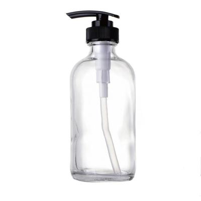 China Round 500ml Boston Blue Amber Glass Personal Care Clear Bottles 250ml For Shampoo Use for sale