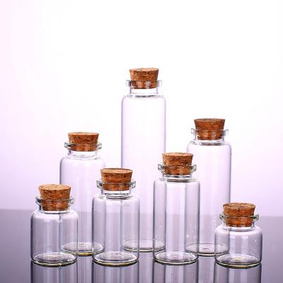 China 30ml 50ml Personal Care Lab Test Clear Glass Vial Bottle Tube Bottle Vial With Wooden Cork for sale