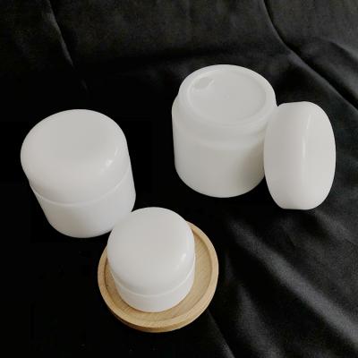 China 100ml Opal Porcelain White Glass Cosmetic Cream Jar 100g Cosmetic Packaging Container for sale