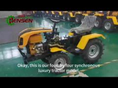 synchronized gasoline mini tractors with full set of agricultural accessories