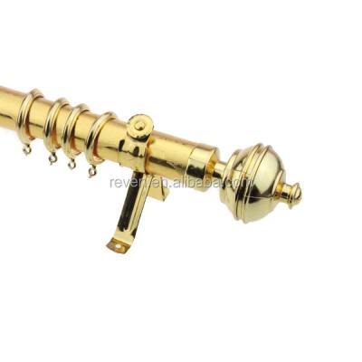 China Hot Sale Metal Home Decoration 35mm Single Gold Iron Curtain Rod for sale