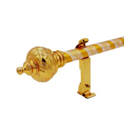 China Many Styles 24mm Engraved Pipe Cut Out Aluminum Curtain Rod For Indonesia Market for sale