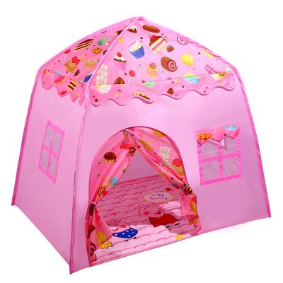 China Soft Toy Portable Pink Children Indoor Play Tent Cake Lollipop Princess Play Tent House For Children for sale